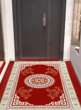 家用中式地垫红色地毯进门门垫入户门门口脚垫玄关浴室防滑吸水垫