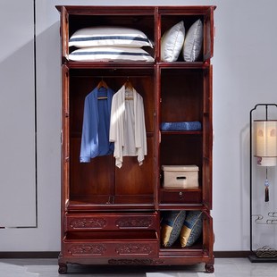 红木衣柜三门四五门全实木花梨木大衣柜家用明清古典菠萝格木家具