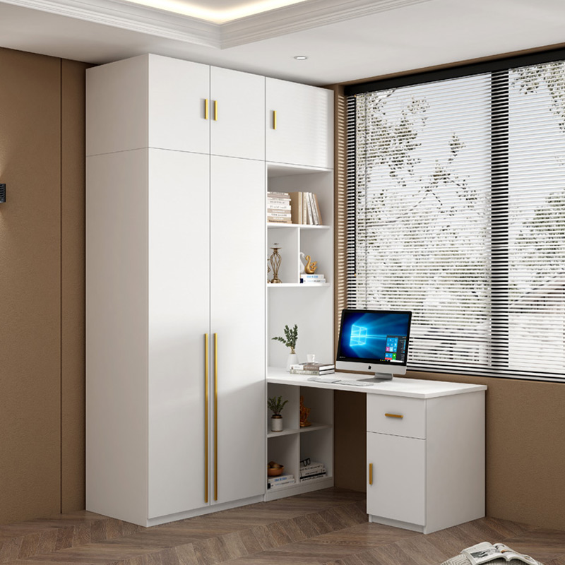 实木颗粒板学生写字台q连体书桌柜小户型卧室家用转角电脑桌大衣