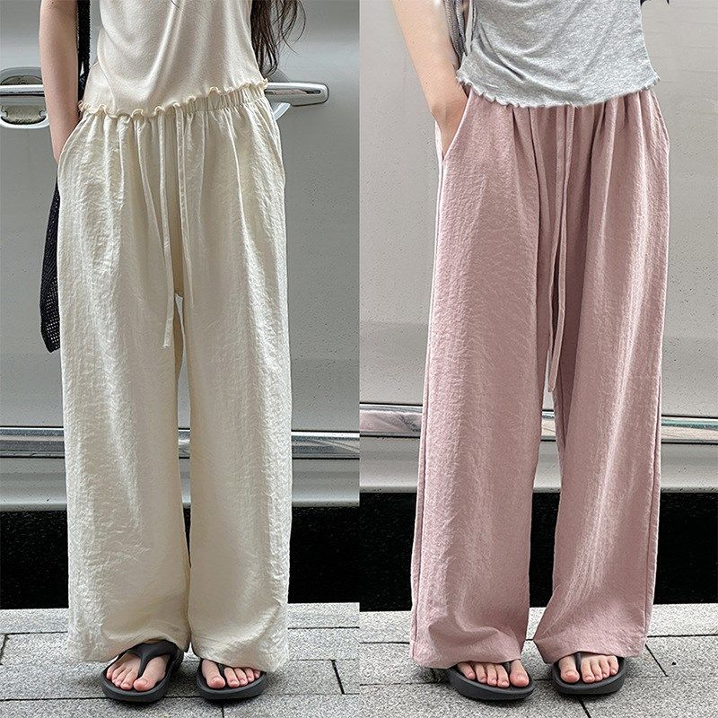 亲子裤女童遛弯高腰奶皮裤夏季宽松运动抽绳阔腿裤山本拖地裤子,童装/婴儿装/亲子装,裤子,淘宝优惠券,粉丝福利购,淘宝优惠卷