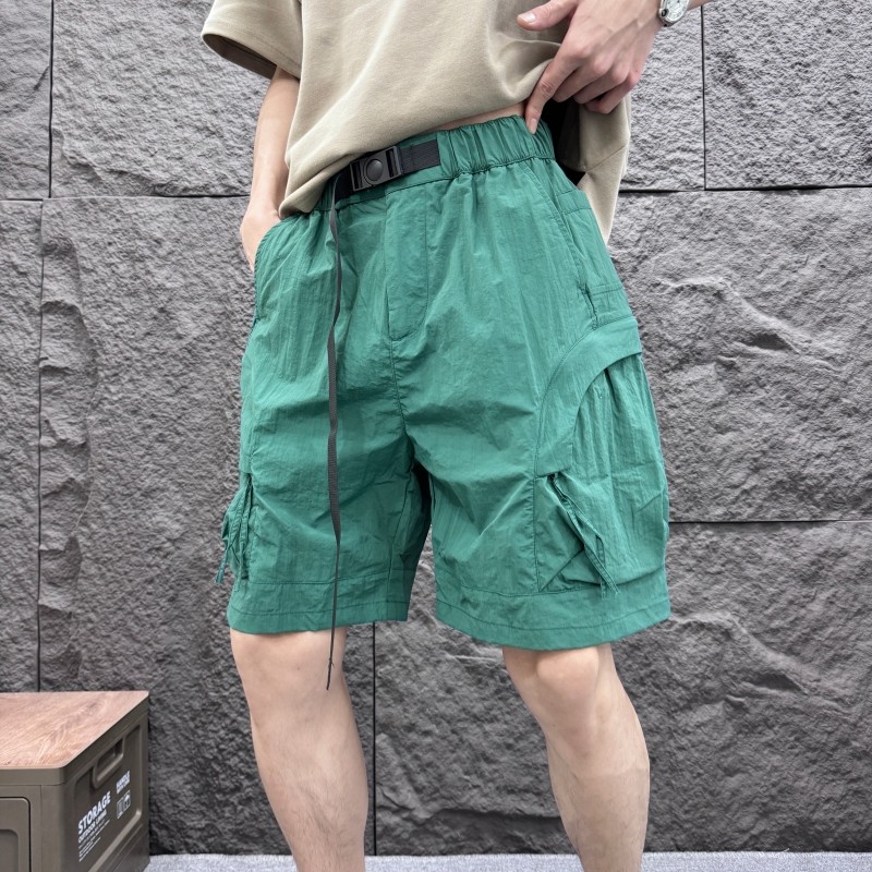 夏季薄款短裤拉链多口袋工装五分裤男士百搭宽松直筒速干沙滩裤子,男装,短裤,淘宝优惠券,粉丝福利购,淘宝优惠卷