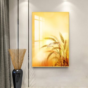丰收图 麦穗画 稻田丰收画 金色阳光麦田画五谷丰登装饰画
