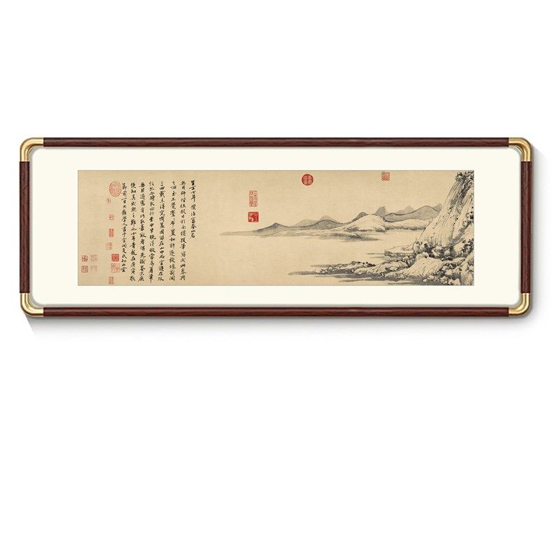 富春山居图装饰画实木新客厅沙发背景墙壁画书法墙面床头挂画,家居饰品,现代装饰画,淘宝优惠券,粉丝福利购,淘宝优惠卷