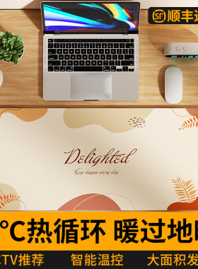 加热鼠标垫桌面发热办公室暖桌垫超大电脑键盘垫子自动断电恒温