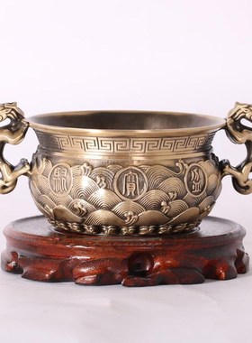 全黄铜  黄铜貔貅聚宝盆  工艺品摆件  厂家