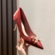 33小码 单鞋 红色m高跟鞋 大码 中式 女细跟尖头水钻新娘婚鞋 时尚 女
