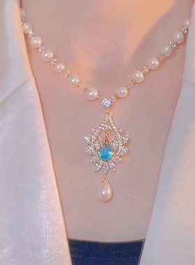 珍珠毛衣链长款2022年新款潮高档时尚女秋冬季挂件配饰项链装饰品