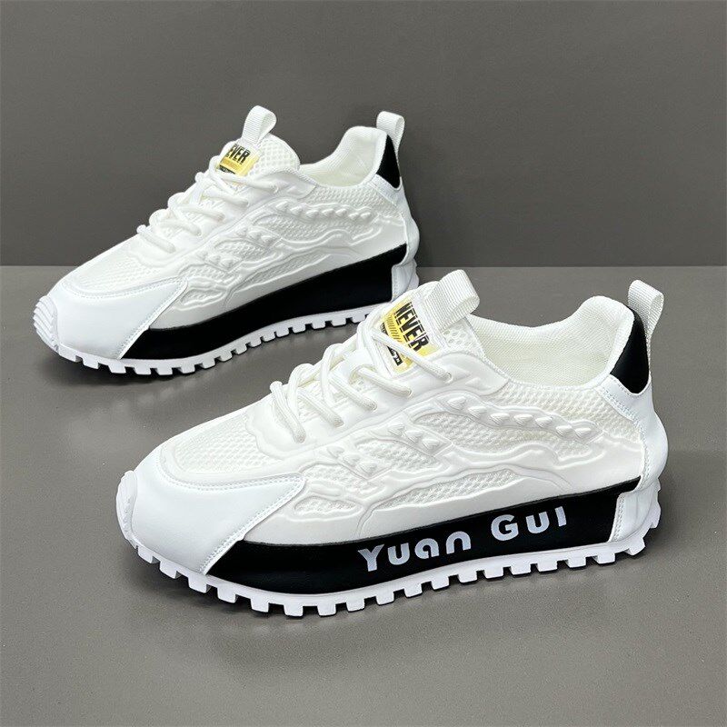 厚底小白鞋男2024新款欧式增高鞋潮牌运动休闲男鞋透气网面老爹鞋,流行男鞋,老爹鞋,淘宝优惠券,粉丝福利购,淘宝优惠卷