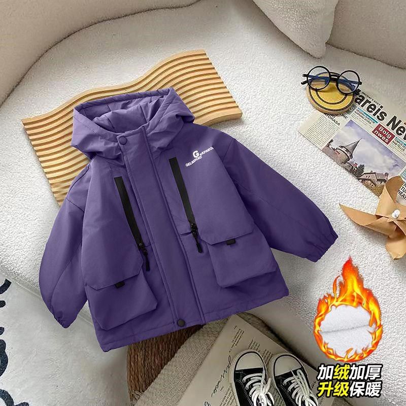 男童加绒加厚棉服外套宝宝冲锋衣冬装儿童上衣小童连帽男孩风衣潮,童装/婴儿装/亲子装,儿童冲锋衣,淘宝优惠券,粉丝福利购,淘宝优惠卷