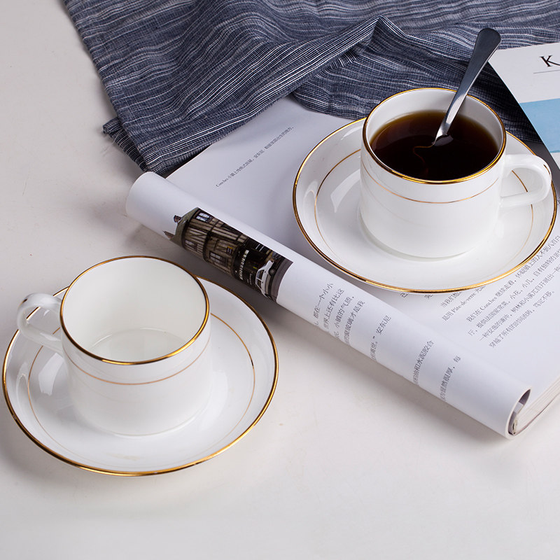 骨瓷咖啡杯欧式小奢华 简约家用陶瓷咖啡杯碟套装下午茶器具6件套,餐饮具,咖啡杯,淘宝优惠券,粉丝福利购,淘宝优惠卷