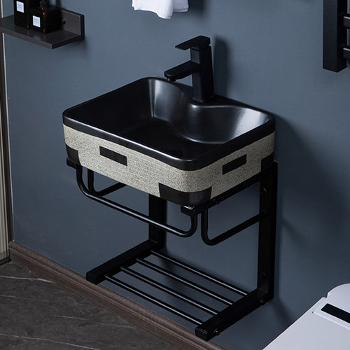 小户型挂墙式洗脸盆柜组合化妆室阳台户外简易落地式洗手盆不锈钢