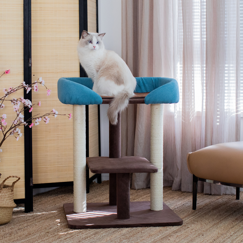 大床!猫窝猫爬架一体布偶缅因猫沙发猫床网红四季猫窝剑麻柱