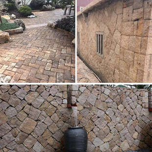 景墙石块垒墙石天然岗岩方形砌墙石块坛围边挡土石驳岸护坡石