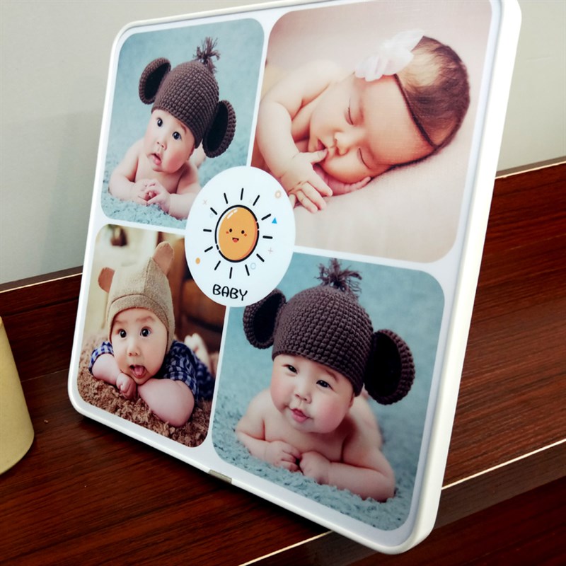 九宫格四宫格表情包宝宝满月照百日照相框摆台洗照片加相框制作