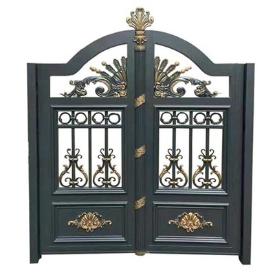 新款铝艺大门别墅庭院门农村对小门电动园门铝合金庭院大门