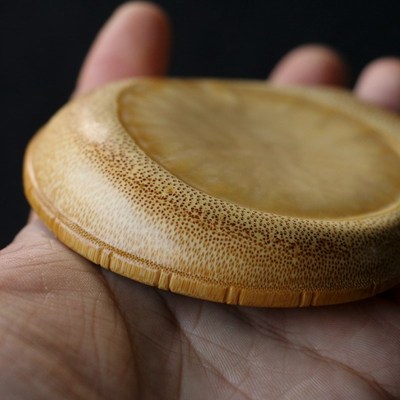 精品纯手工雕刻天然竹节小茶荷竹根雕簸箕茶则小茶铲茶具