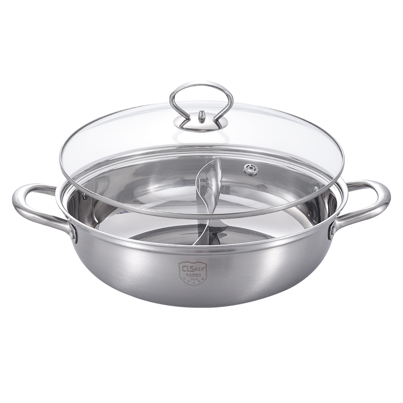 鸳鸯锅家用锅0不锈钢汤锅电磁炉锅加厚底火锅盆一体大容量火锅