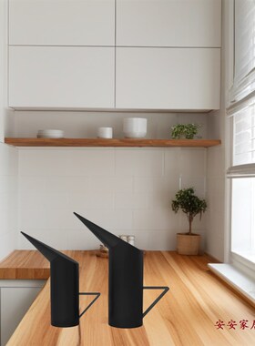 现代简约创意黑色金属壶摆件样板间厨G房餐厅茶几软装饰品摆设工