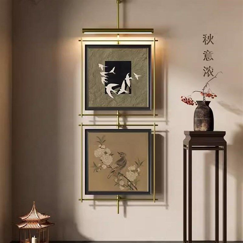 新中式玄关立体金属壁饰创意花鸟墙饰餐厅卧室金属吊杆画装饰画,家居饰品,壁饰,淘宝优惠券,粉丝福利购,淘宝优惠卷