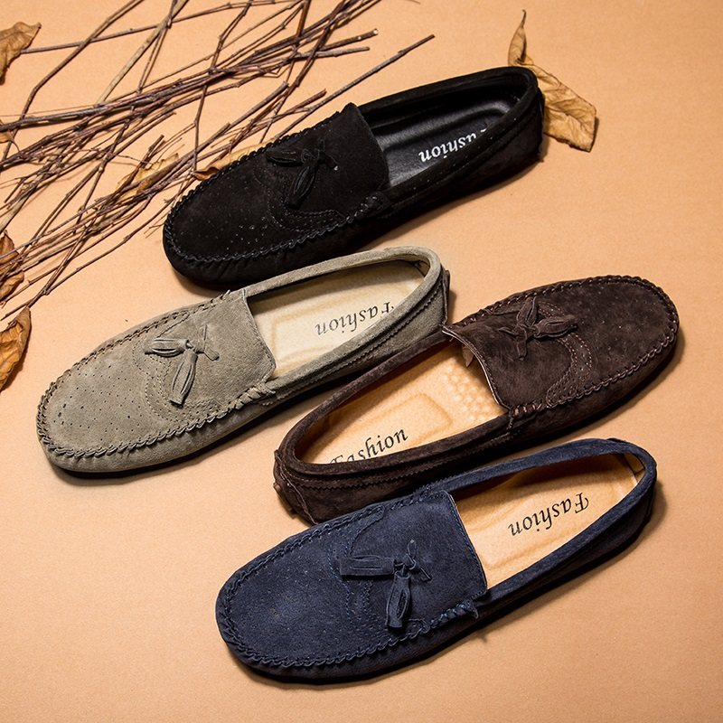 冬季豆豆鞋男45码46码47潮流懒人鞋大码真皮英伦软底加绒休闲皮鞋,流行男鞋,乐福鞋（豆豆鞋）,淘宝优惠券,粉丝福利购,淘宝优惠卷