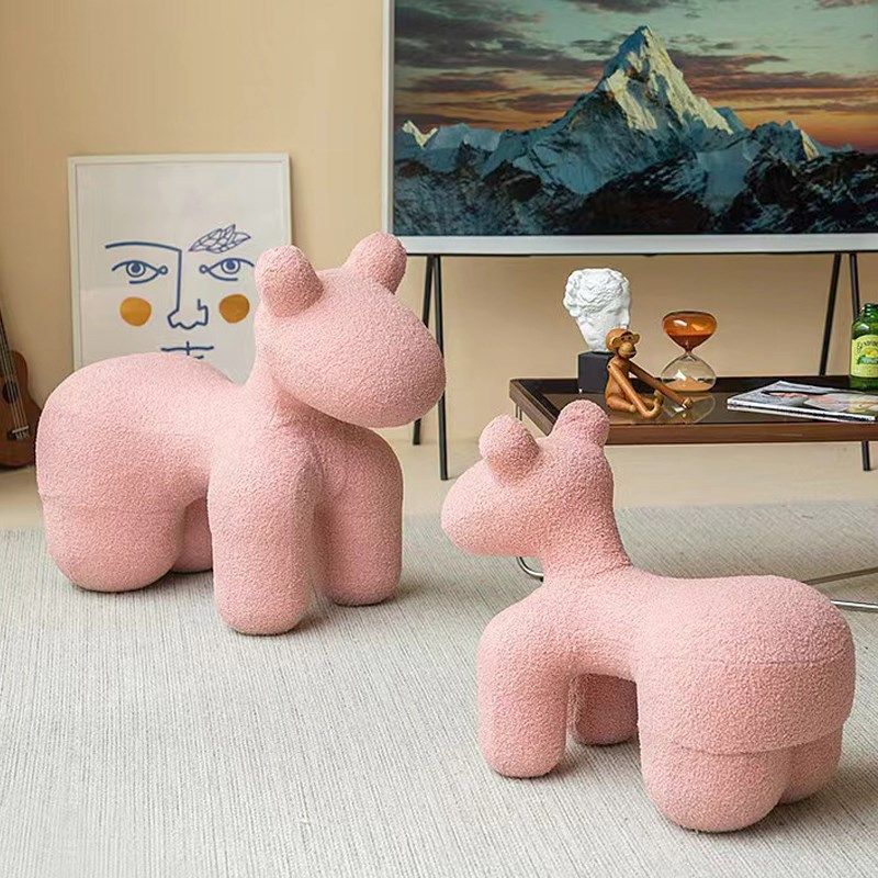网红可爱动物座椅创意小马椅子家用客厅玩偶儿童粉色坐骑沙发凳子,住宅家具,儿童学习椅,淘宝优惠券,粉丝福利购,淘宝优惠卷