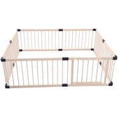 爱美婴宝宝游戏围栏儿童爬行垫学步防护栏安全实木婴幼儿栅栏