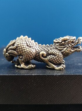 精品实心纯黄铜生肖龙摆件神兽瑞龙手把件3D立体青龙装饰工艺品