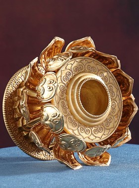 慧宝手摇底座莲座铜制雕家居用品创意办公室小