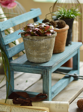 原介木质小椅子 迷你板凳 装饰园杂货卡通拍摄道具