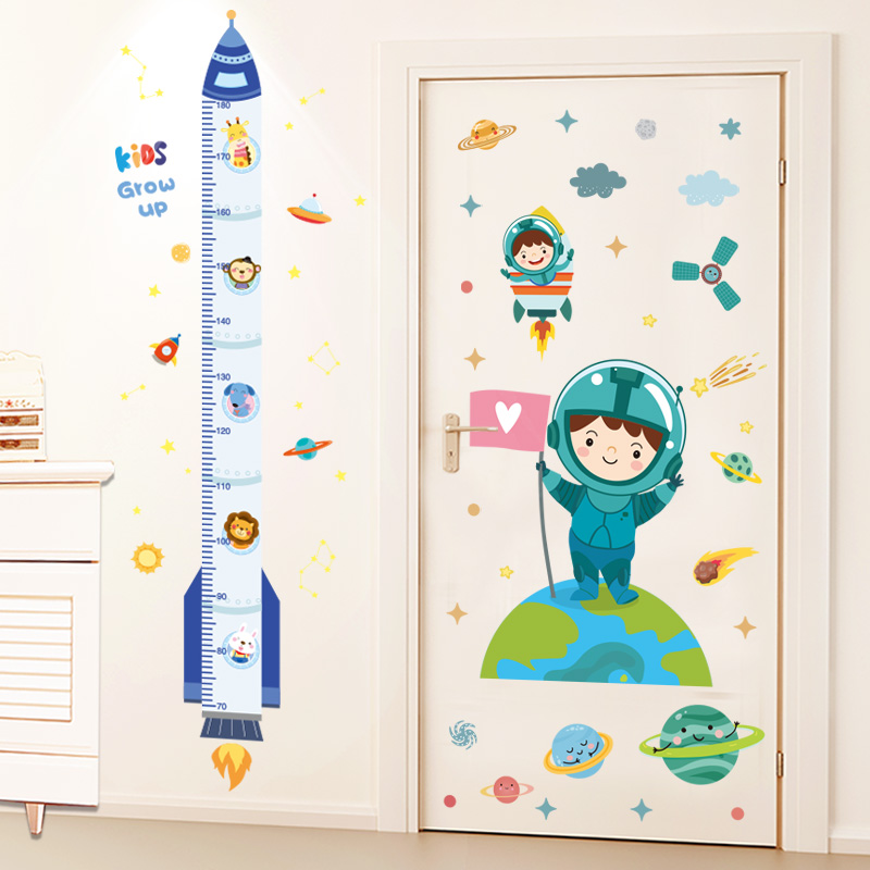测量身高家用儿童身高墙贴3d立体公主房门贴自粘小孩房间墙上贴纸