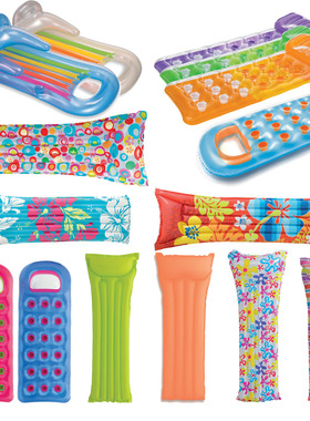 原装INTE浮排浮床游泳充气漂流水上充气床加厚气垫躺椅沙发浮排