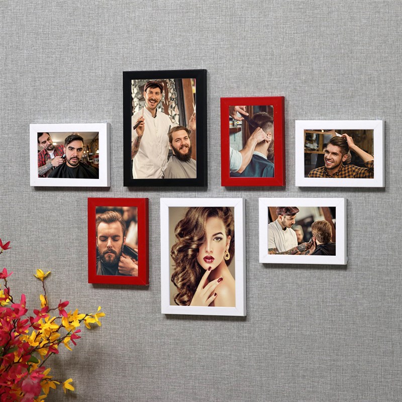 理发店墙面装饰画背景墙相框美发店个性发型图片挂画墙壁画照片墙