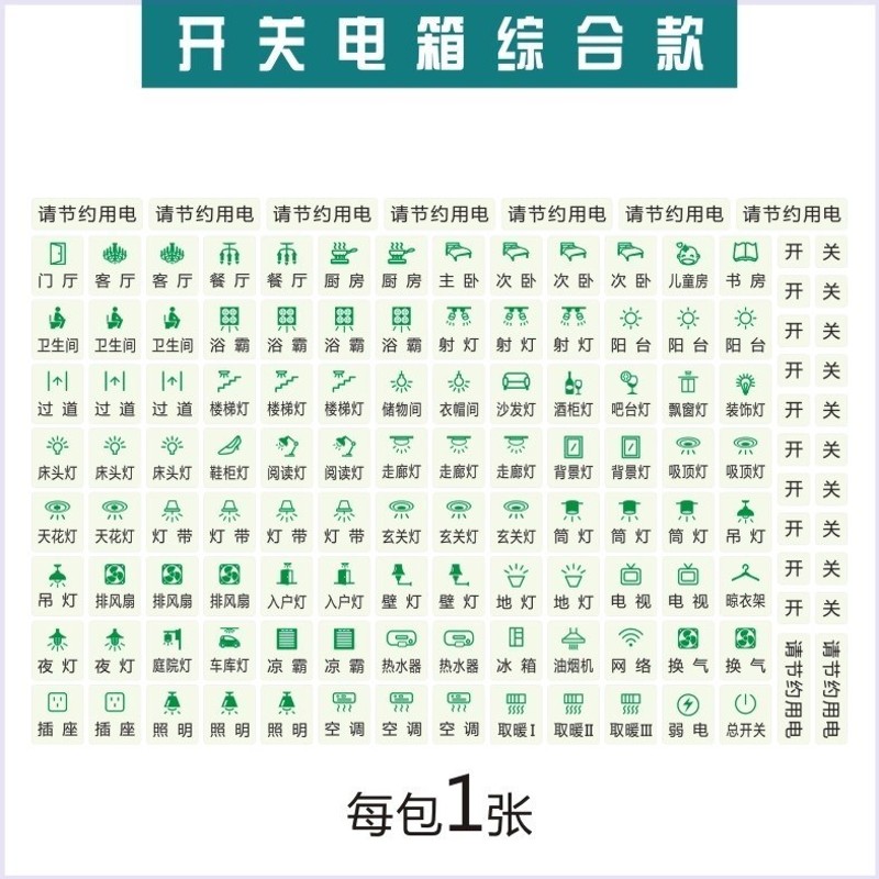 定制空气开关开关贴夜光贴纸标识贴室内标示灯带标签贴明装按钮贴