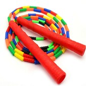 五彩竹节样跳绳子小学生儿童软硬珠子体育用品益智品质