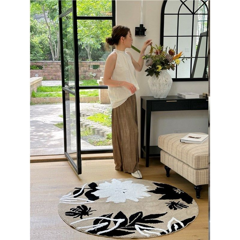 织梦 法式复古卉卧室床边毯加厚植绒地毯高级感氛围感,居家布艺,床边毯,淘宝优惠券,粉丝福利购,淘宝优惠卷