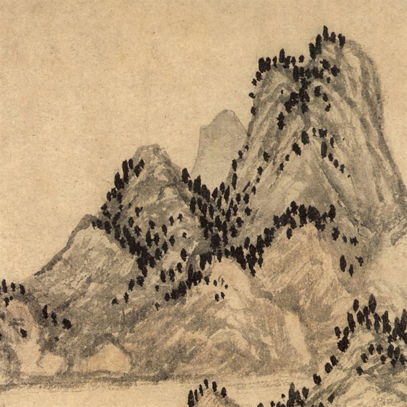 元赵原陆羽烹茶图仿古画名画真迹复制品古代中式卷轴玄关山水画