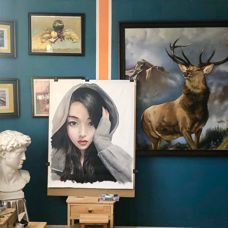 油画定制照片人物转手绘纯手工真油画