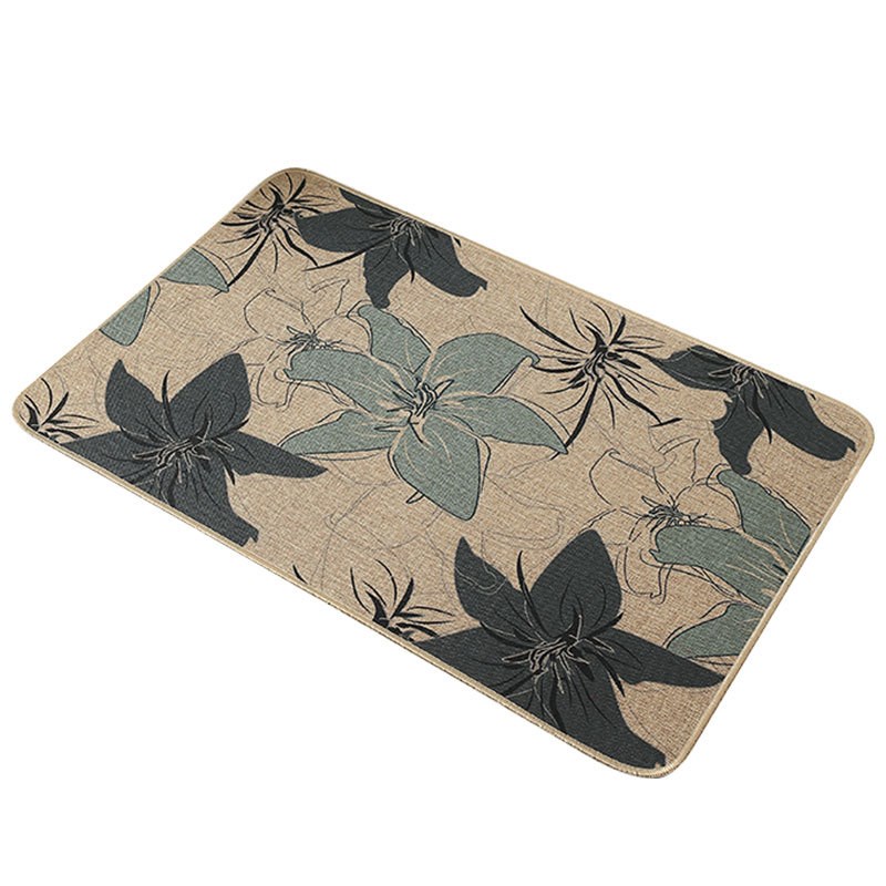 新款 亚麻橡胶吸水地垫卧室门口地垫客厅防油进门垫子浴室防滑脚