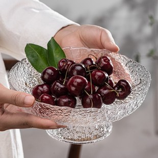 新款高级感琉璃水果盘家用客厅圆形托盘现代供果盘子贡盘