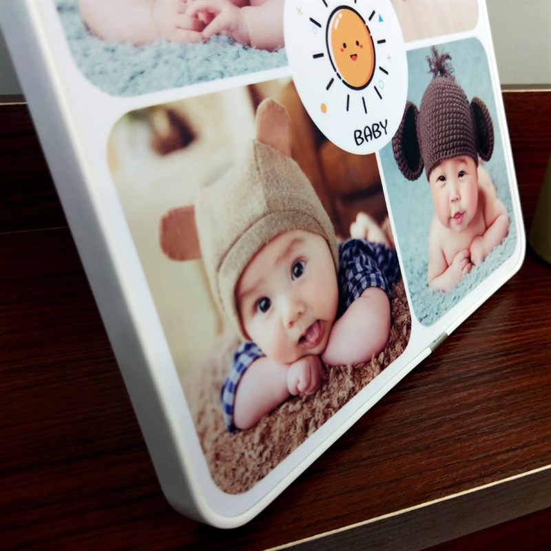 九宫格四宫格表情包宝宝满月照百日照相框摆台洗照片加相框制作