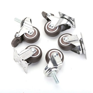 寸寸万向脚轮静音小轱辘刹车活动转向盆轨道无声轮子脚轮