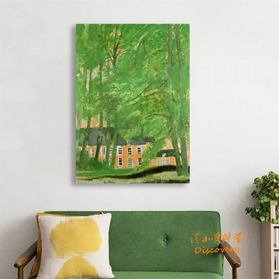 森林前的马ili风景装饰画挂画客厅玄关卧室无框画