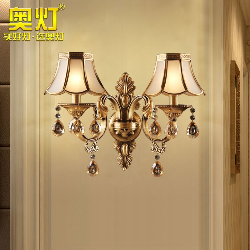 奥灯头欧式水晶壁灯地中海过道玄关阳台走廊墙灯床头壁灯25