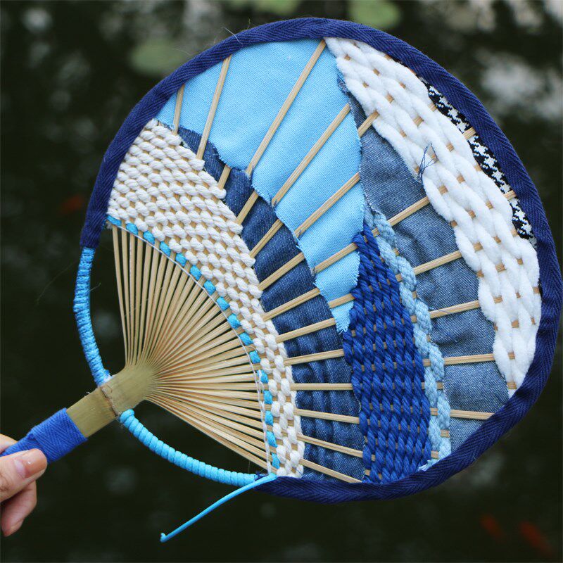 竹编扇子非遗手工材料包布料编织白搭蒲扇芭蕉老式团扇团建