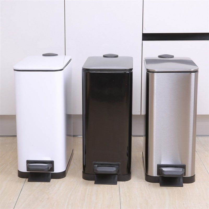 垃圾桶家用 长方形脚踏时尚欧式带盖窄身卫生桶