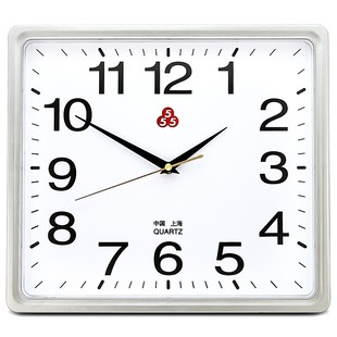 上海三五牌石英钟钟表挂钟客厅家用方形时钟挂墙时尚大气