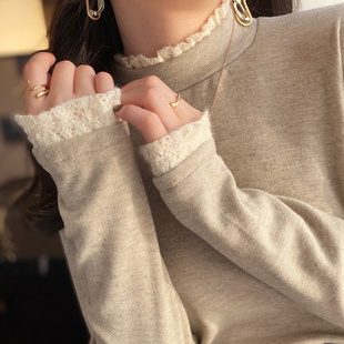 外出哺乳衣服时尚辣妈秋冬新款打底衫半高领加绒加厚内搭喂奶上衣