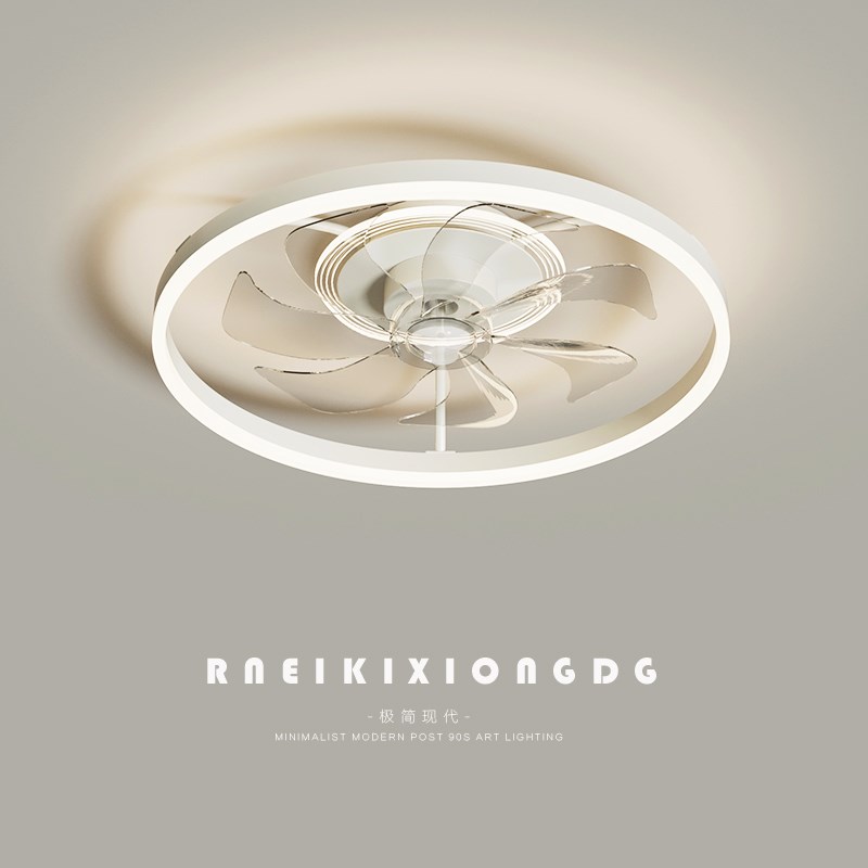 卧室吸顶风扇吊扇灯现代简约餐厅主卧房间家用带电隐形静音风扇灯