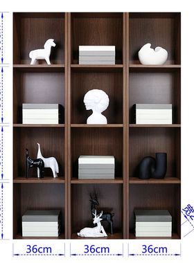 客厅屏风隔断摆件高档样板间书房装饰品电视背景墙两边极简风软装