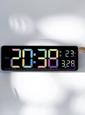 创意挂钟简约彩色客厅挂钟健身房秒表时钟多功能钟表大屏幕6663